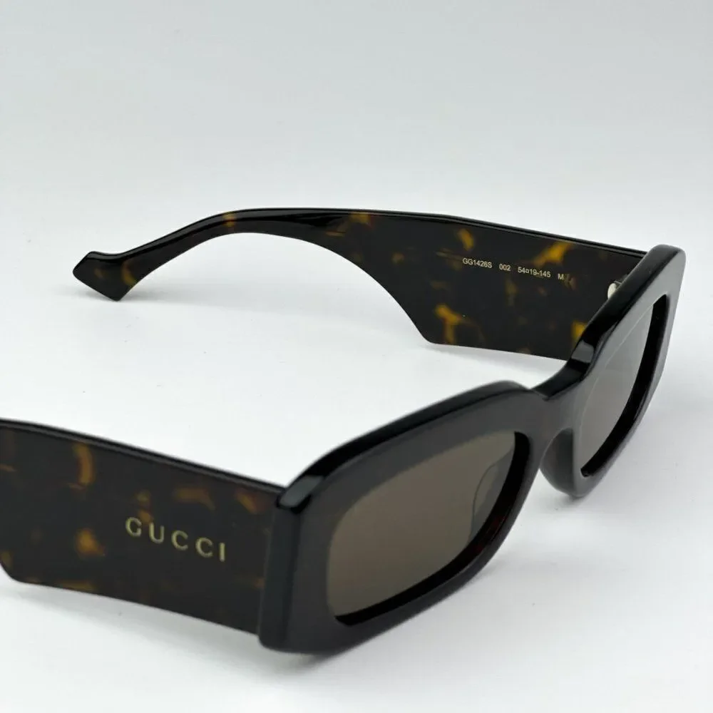 NEW Gucci GG1426S 002 Dark Havana Brown Unisex Rectangle Sunglasses GG 1426S